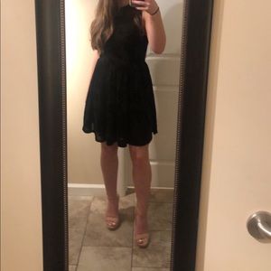 Cute black dress with velvet detailing